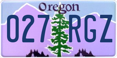 OR license plate 027RGZ