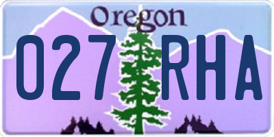 OR license plate 027RHA
