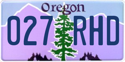 OR license plate 027RHD