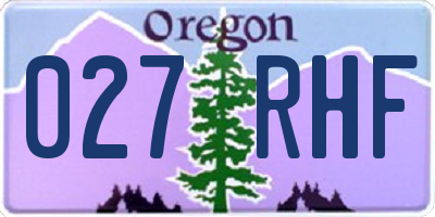 OR license plate 027RHF