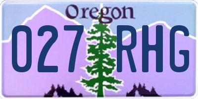 OR license plate 027RHG