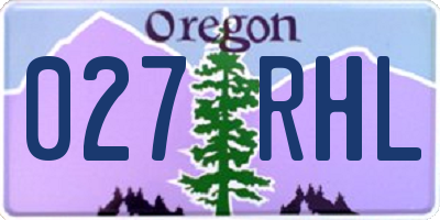OR license plate 027RHL