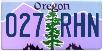 OR license plate 027RHN