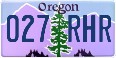 OR license plate 027RHR