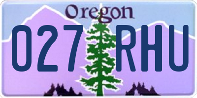 OR license plate 027RHU