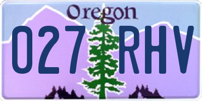 OR license plate 027RHV