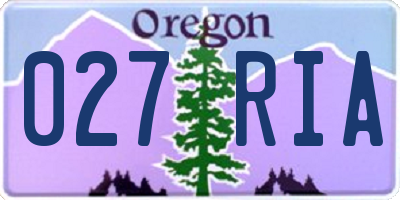 OR license plate 027RIA