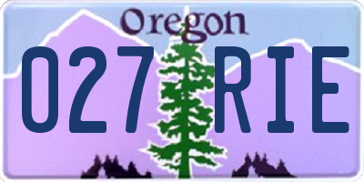 OR license plate 027RIE