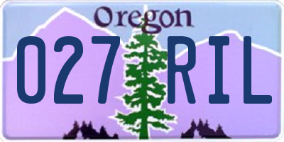 OR license plate 027RIL