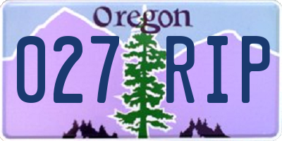OR license plate 027RIP