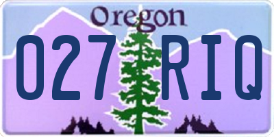 OR license plate 027RIQ