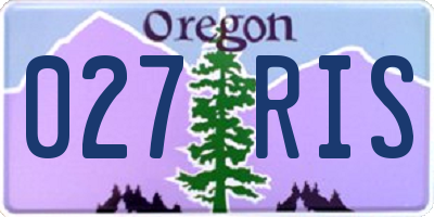 OR license plate 027RIS