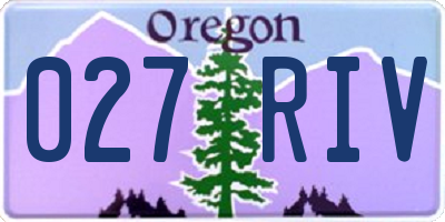 OR license plate 027RIV