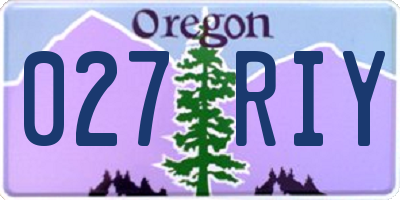 OR license plate 027RIY