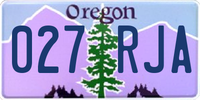 OR license plate 027RJA