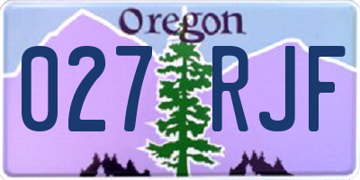 OR license plate 027RJF