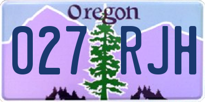 OR license plate 027RJH