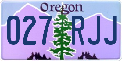 OR license plate 027RJJ