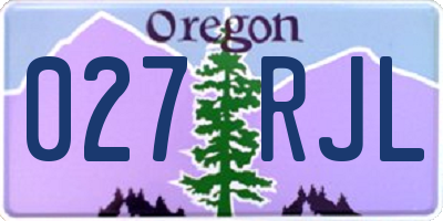 OR license plate 027RJL