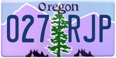 OR license plate 027RJP