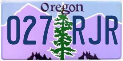 OR license plate 027RJR