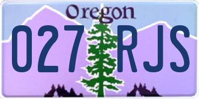 OR license plate 027RJS