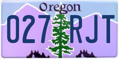 OR license plate 027RJT