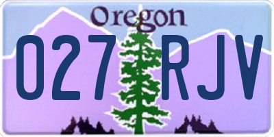 OR license plate 027RJV