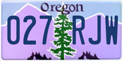OR license plate 027RJW