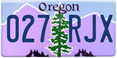 OR license plate 027RJX