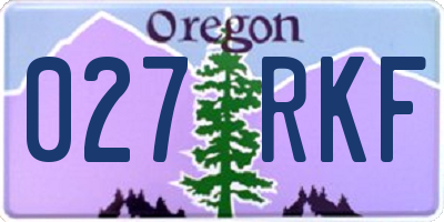 OR license plate 027RKF