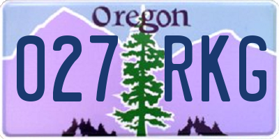 OR license plate 027RKG