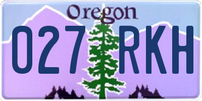 OR license plate 027RKH