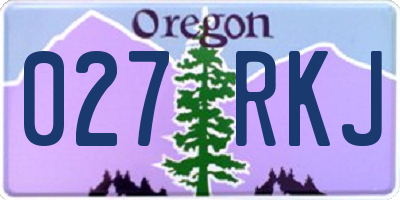 OR license plate 027RKJ