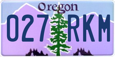OR license plate 027RKM