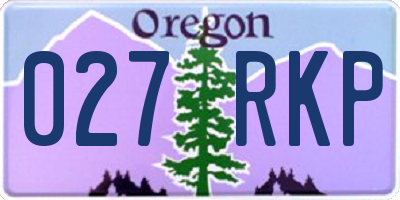 OR license plate 027RKP