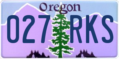 OR license plate 027RKS
