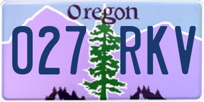 OR license plate 027RKV