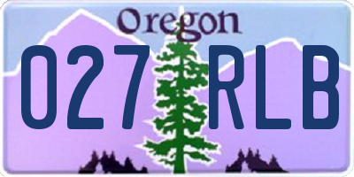 OR license plate 027RLB