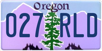 OR license plate 027RLD