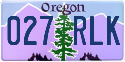 OR license plate 027RLK