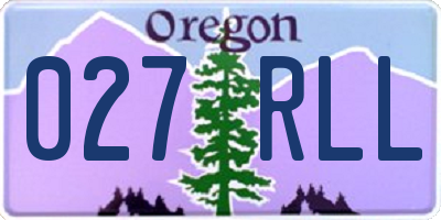 OR license plate 027RLL