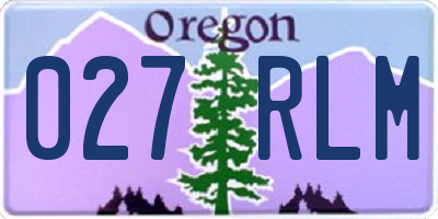 OR license plate 027RLM