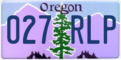 OR license plate 027RLP