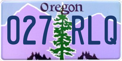 OR license plate 027RLQ