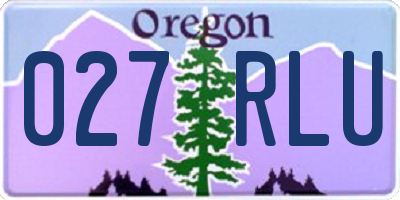 OR license plate 027RLU