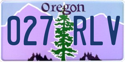 OR license plate 027RLV