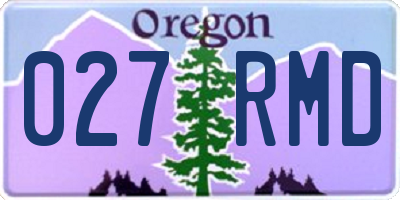 OR license plate 027RMD