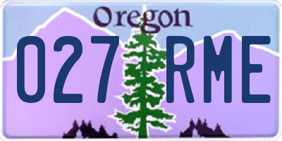 OR license plate 027RME