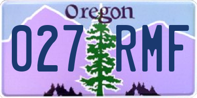 OR license plate 027RMF